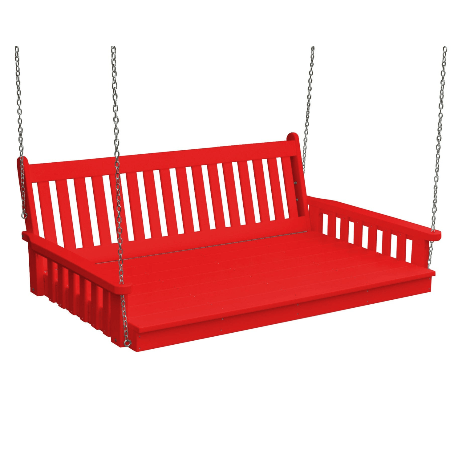 Keystone Amish Co. 4 Foot Franklin Recycled Plastic Swing Bed, Bright Red