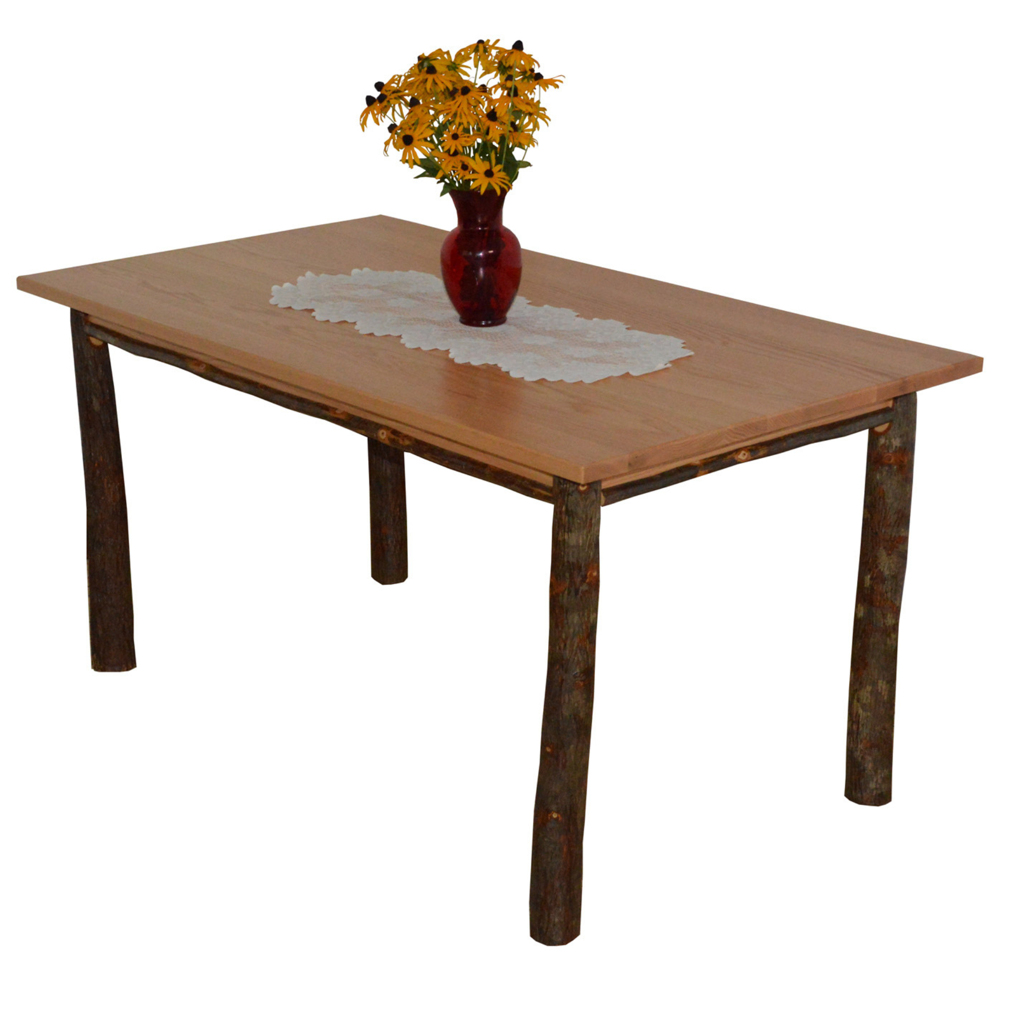 Keystone Amish Co. Hickory Rustic Wood Dining Table