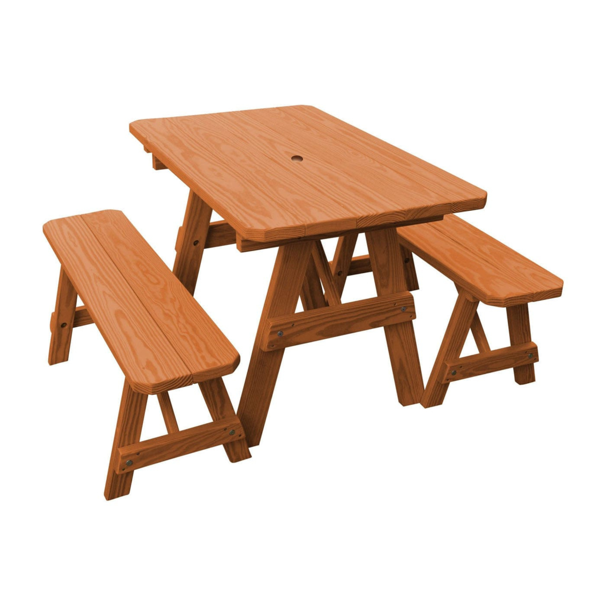 Keystone Amish Co. Pine Traditional Outdoor Dining Set with Benches