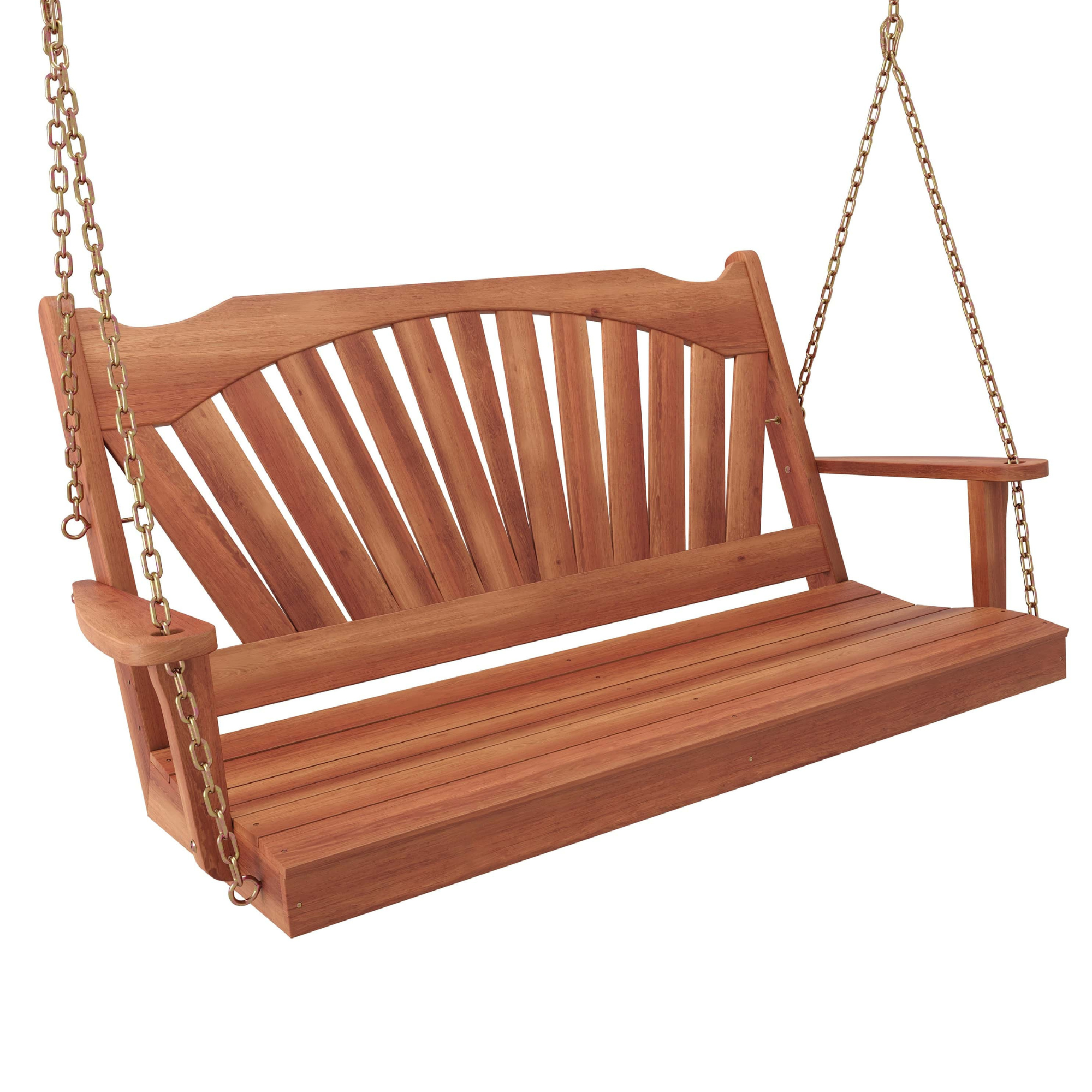 Keystone Amish Co. 4 Foot Sunburst Red Cedar Porch Swing With Cupholders