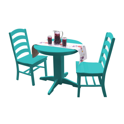 Keystone Amish Co. Josie 3-Piece Poly Outdoor Dining Set with Round Table