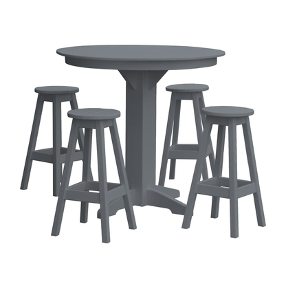 Keystone Amish Co. Poly Composite Sierra 5-Piece Bar Set with Round Table