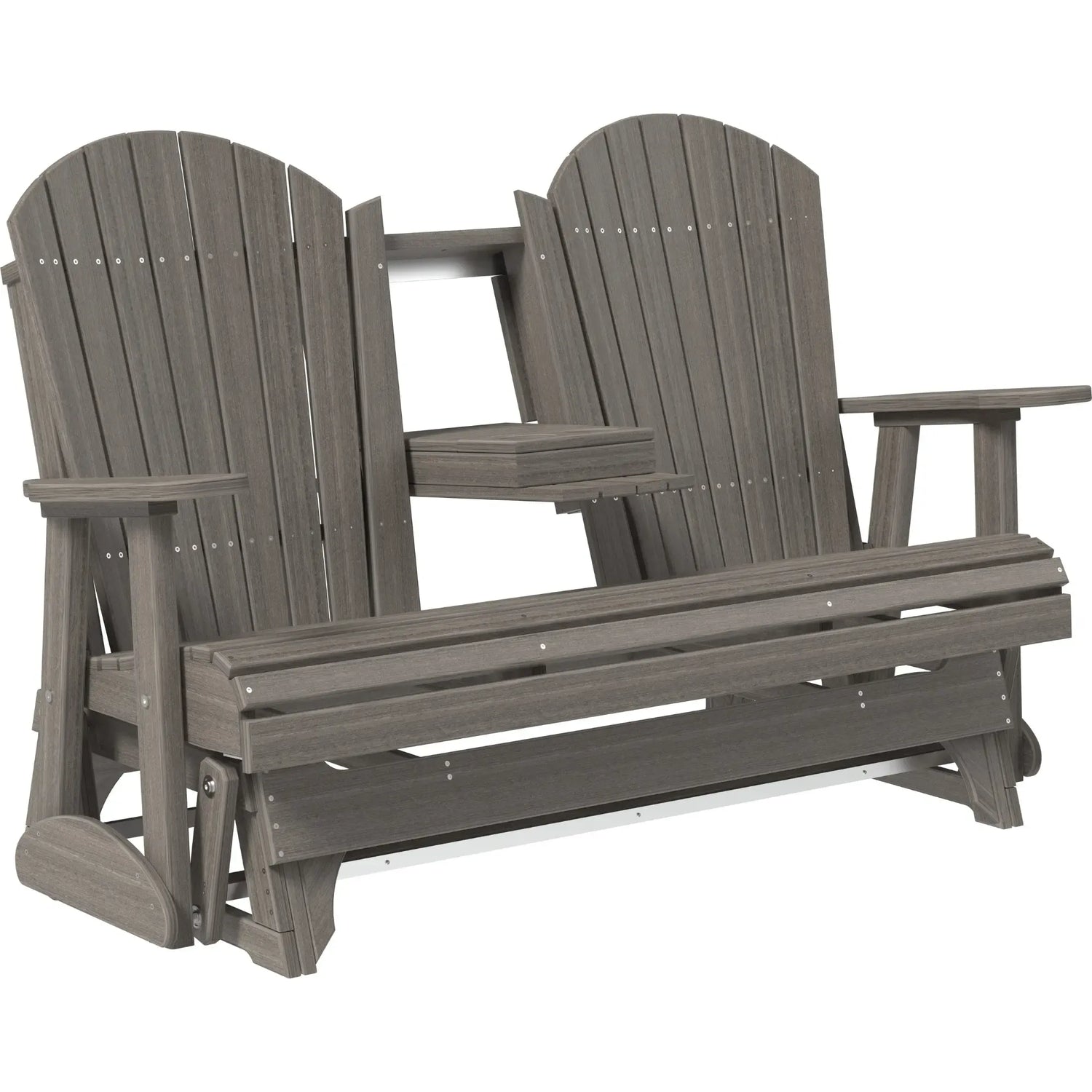 LuxCraft Adirondack Console 5-Foot Poly Composite Patio Glider