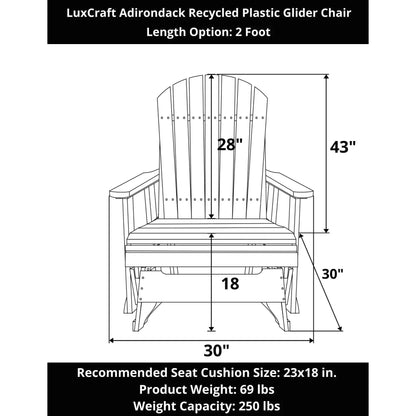 LuxCraft Adirondack Poly Composite Glider Chair