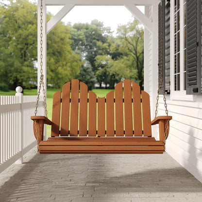 Amish Casual Adirondack Heavy Duty Porch Swing, Cedar Stain