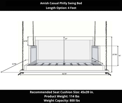 Amish Casual The Philly Daybed Swing in Relaxed Khaki
