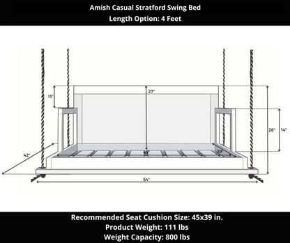 Amish Casual Stratford Swing Bed in Relaxed Khaki