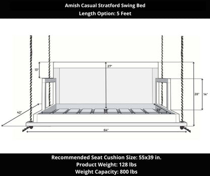 Amish Casual Stratford Swing Bed in Relaxed Khaki