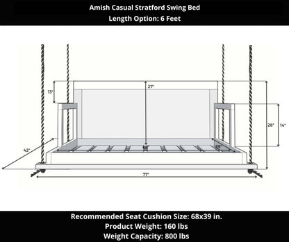 Amish Casual Stratford Swing Bed in Relaxed Khaki