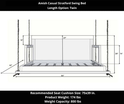 Amish Casual Stratford Swing Bed in Relaxed Khaki