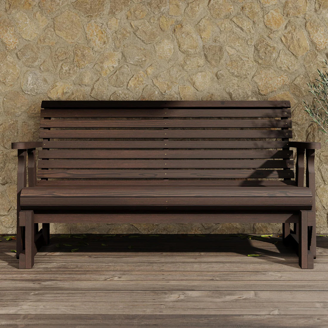 Amish Casual Heavy Duty Roll Back 5 Foot Treated Porch Glider