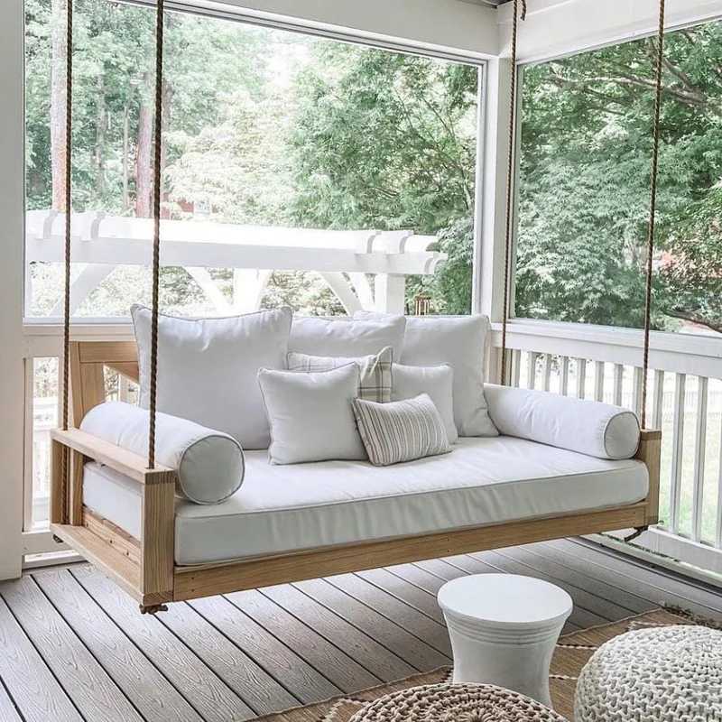 Amish Casual Malvern Swing Bed, pictured in unfinished