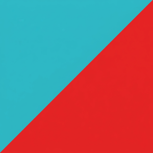 Aruba Blue on Bright Red