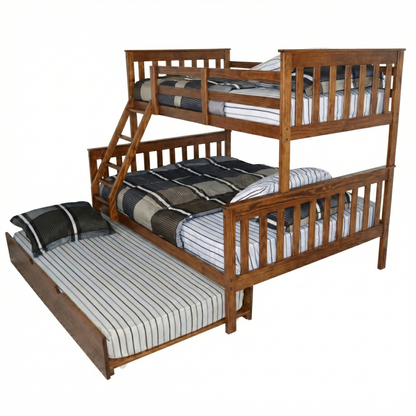 Versaloft Mission Amish Made Twin-Over-Full Bunk Bed Frame with Trundle Unit
