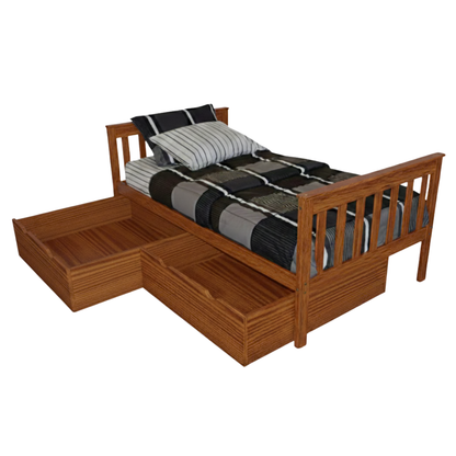 Versaloft Mission Amish Made Bed Frame with 2-Piece Drawers