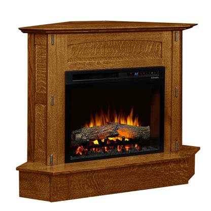Ashcroft Corner Fireplace in Golden Pecan Stain
