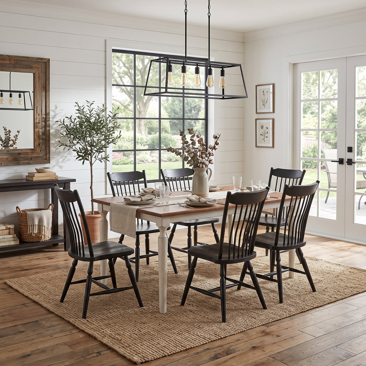 Hoosier Timbercraft Atwood 7- Piece Maple Wooden Dining Set