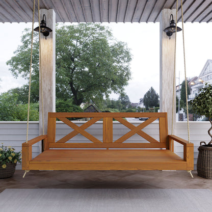 Amish Casual Malvern Porch Swing Bed, 6 Ft Oak