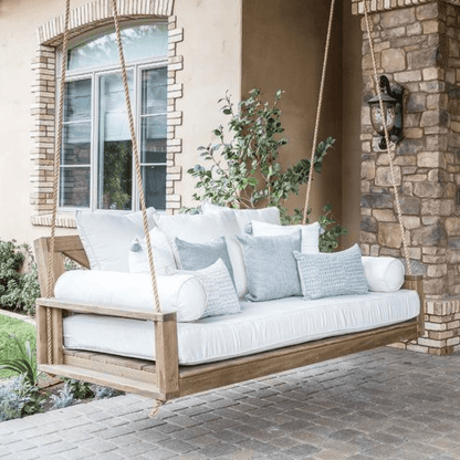 Amish Casual Malvern Swing Bed, pictured in custom stain