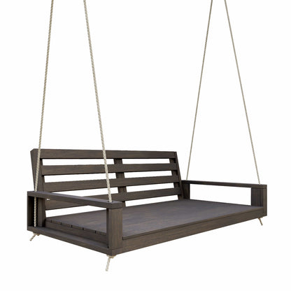 Amish Casual Waterford Hanging Bed Swing for Porch, 4 Ft Dark Walnut with Clearcoat