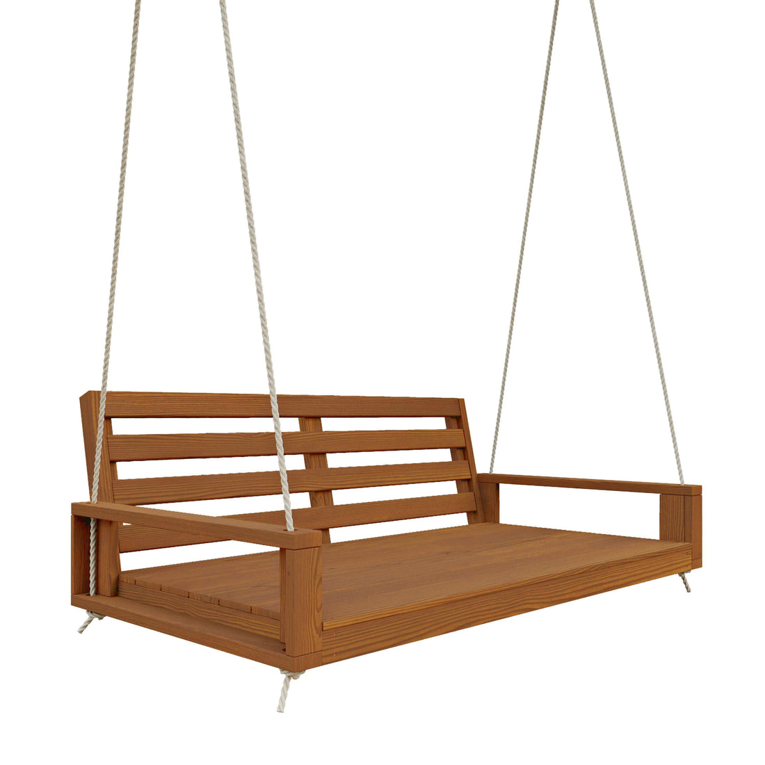 Amish Casual Waterford Hanging Bed Swing for Porch, Twin Oak with Clearcoat