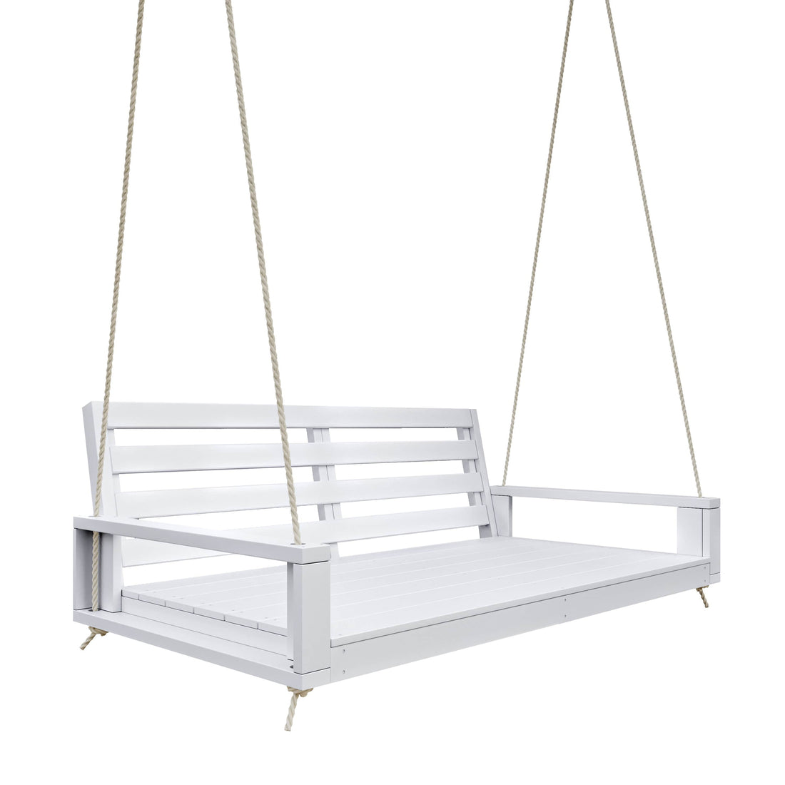 Amish Casual Waterford Hanging Bed Swing for Porch, 5 Ft White