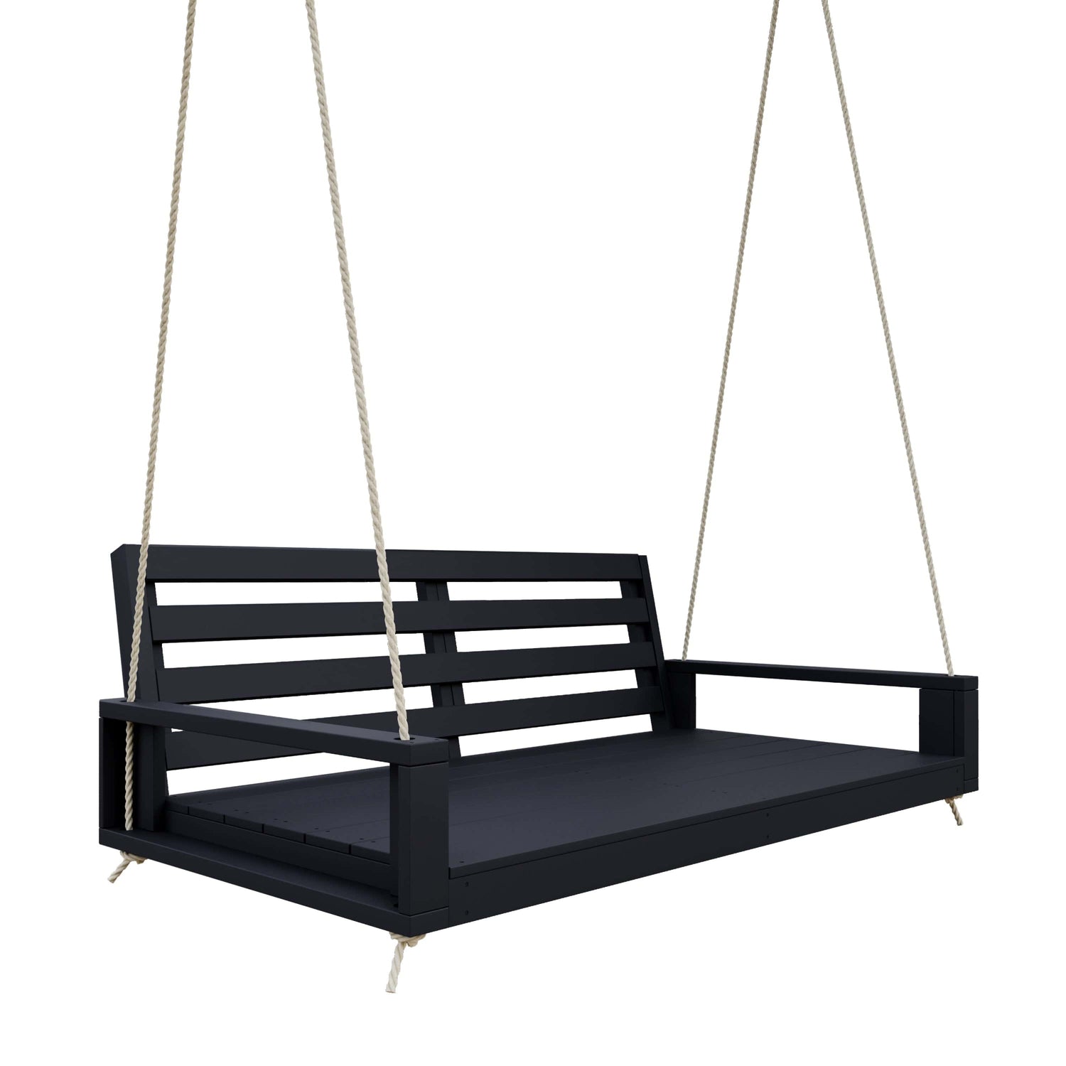 Amish Casual Waterford Hanging Bed Swing for Porch, 4 Ft Black