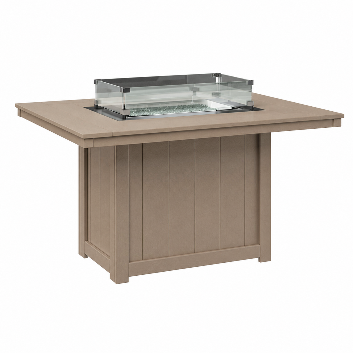 Berlin Gardens Donoma 54″ Rectangular Dining Poly Lumber Fire Pit Table