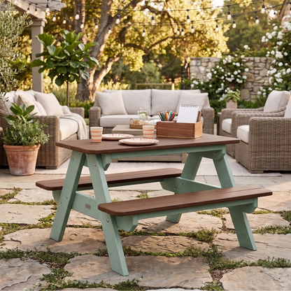 Berlin Gardens Kids Poly Lumber Rectangular Picnic Table