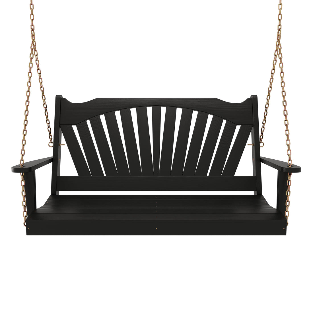 Keystone Amish Co. Sunburst Porch Swing, 6 Foot, Black