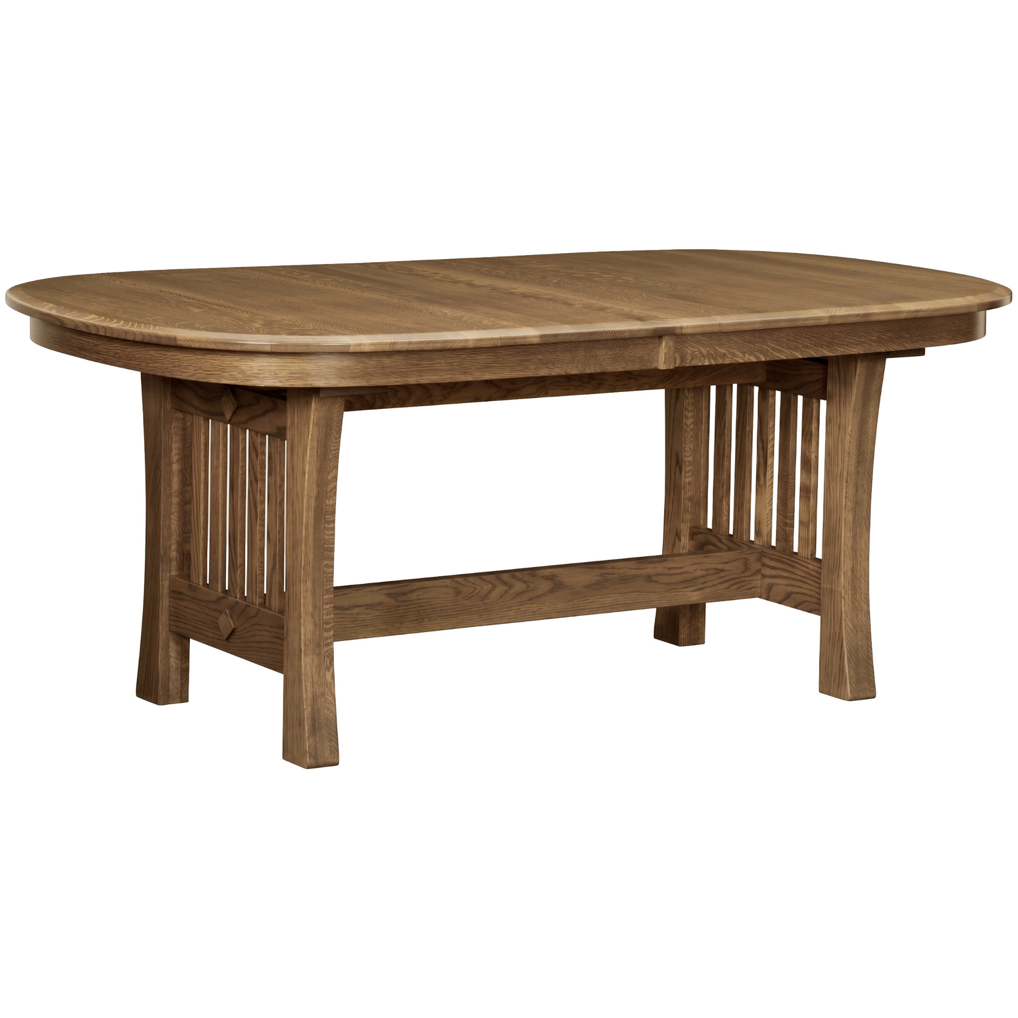 Hoosier Timbercraft Burr Brown Maple Trestle Table