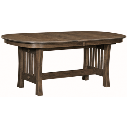 Hoosier Timbercraft Burr Brown Maple Trestle Table