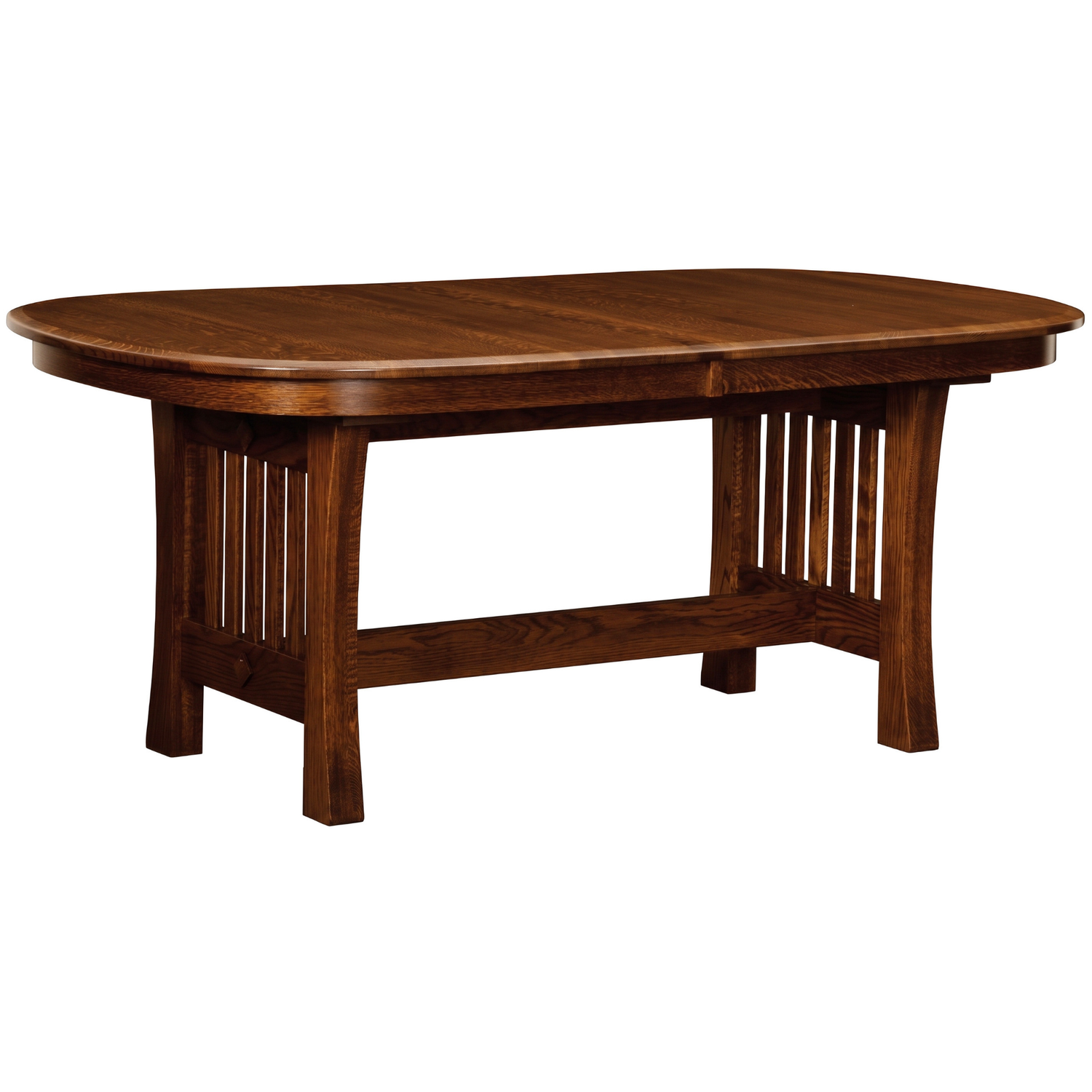 Hoosier Timbercraft Burr Brown Maple Trestle Table