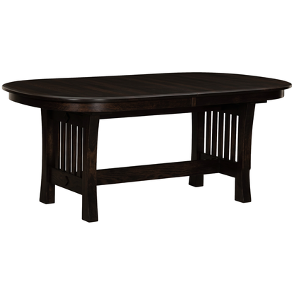 Hoosier Timbercraft Burr Brown Maple Trestle Table