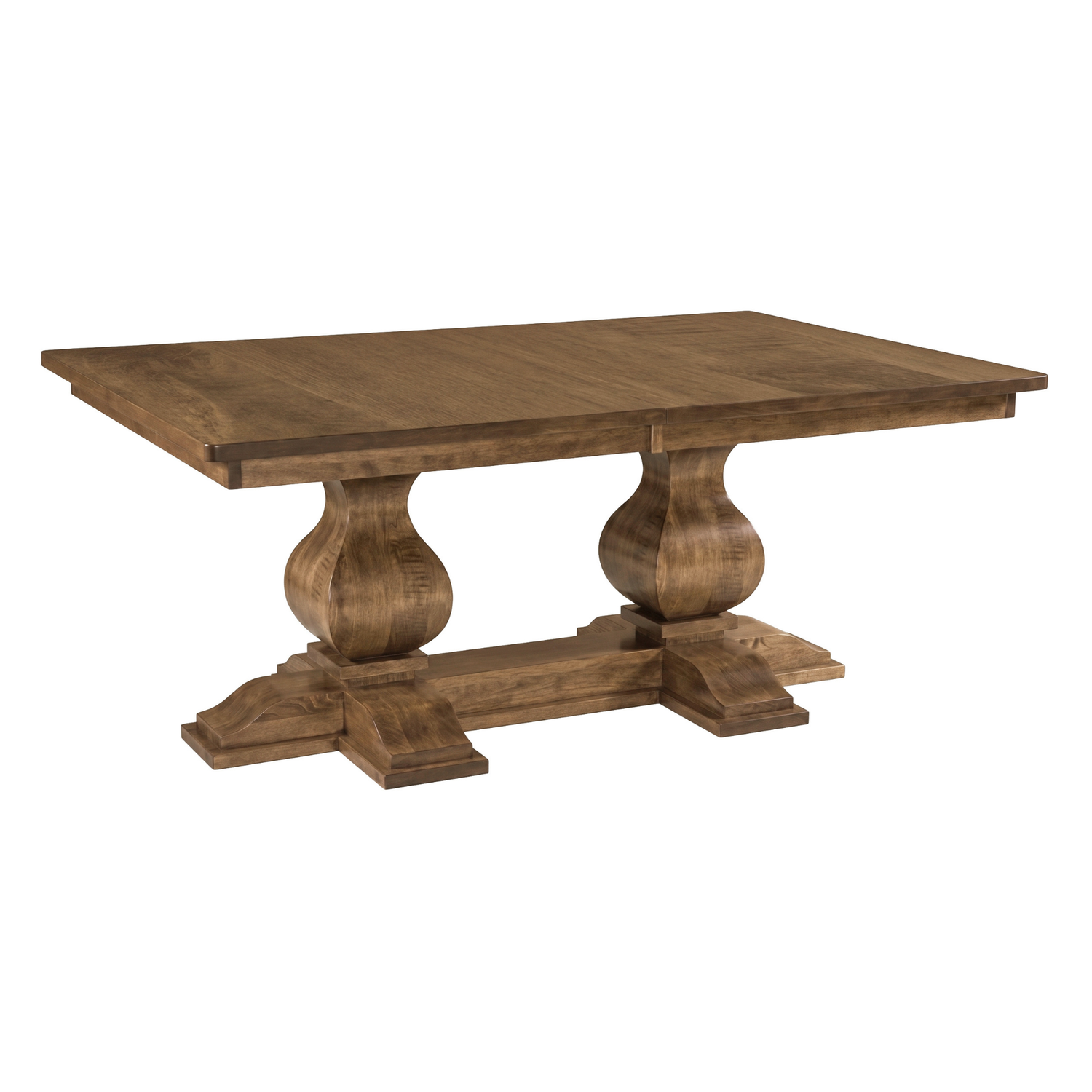 Hoosier Timbercraft Hawthorne Brown Maple Double Pedestal Table