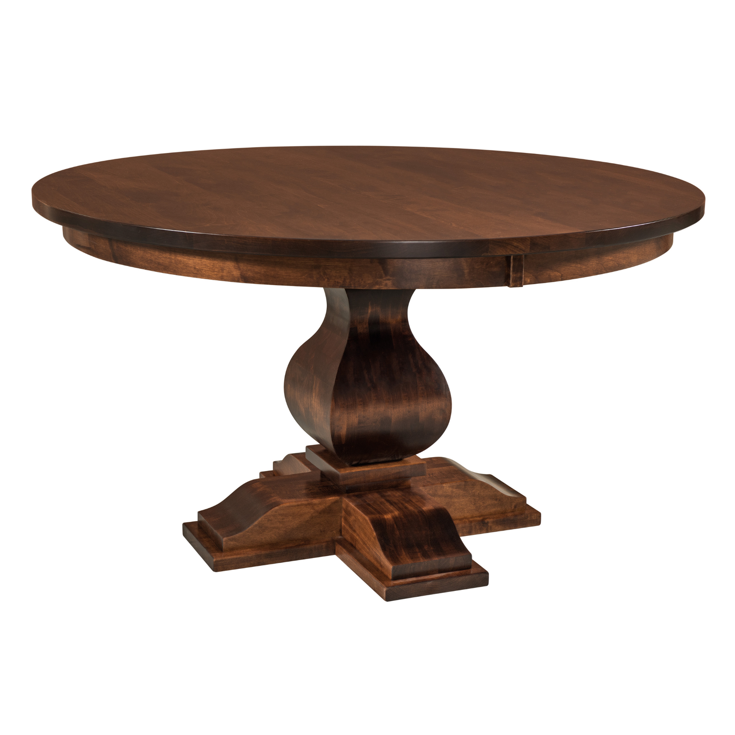 Hoosier Timbercraft Hawthorne Brown Maple Single Pedestal Table
