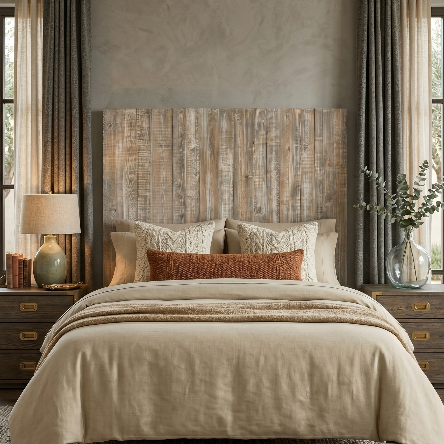 Keystone Amish Co. Graywash Solid Wood Headboard