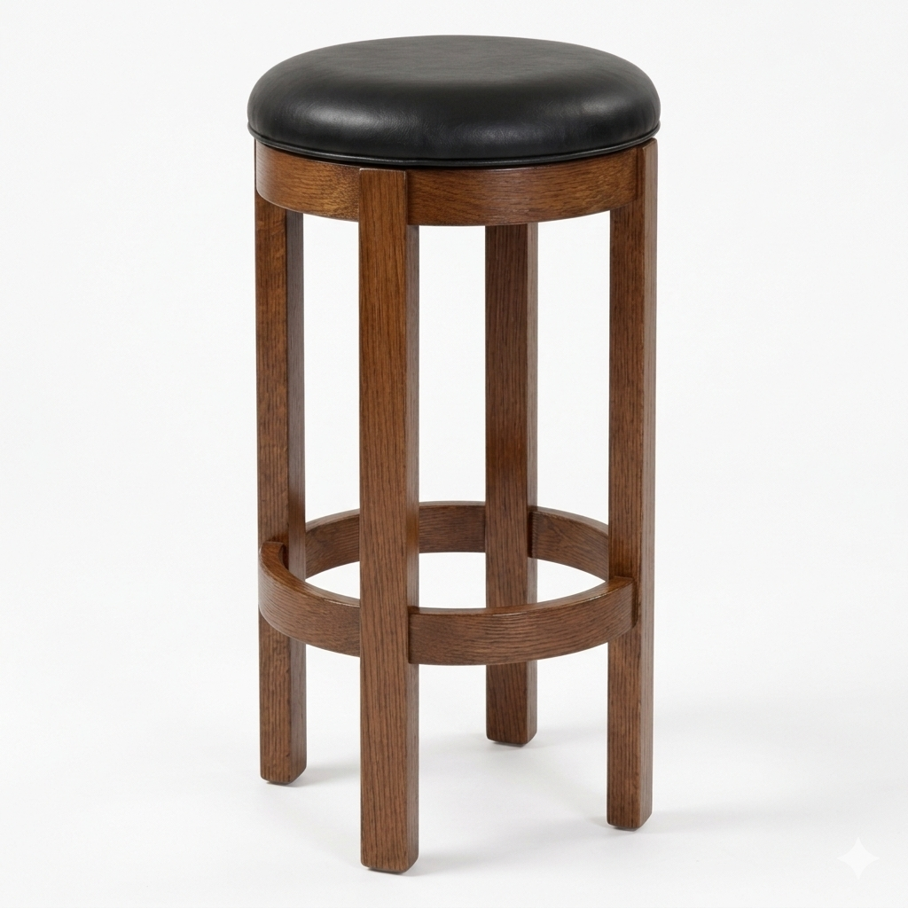 Hoosier Timbercraft Wayne Backless Maple Barstool