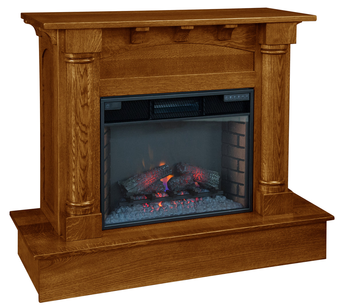 Barrett Fireplace in Golden Pecan Stain