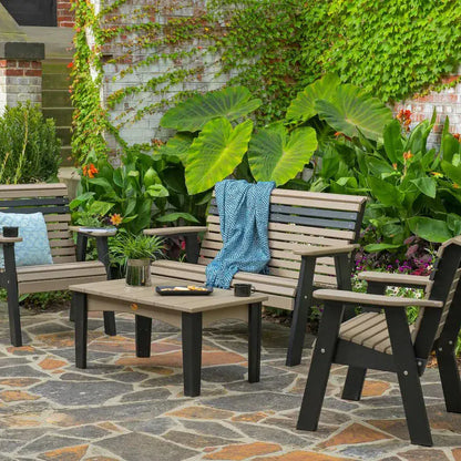 Bench in Weatherwood and Black