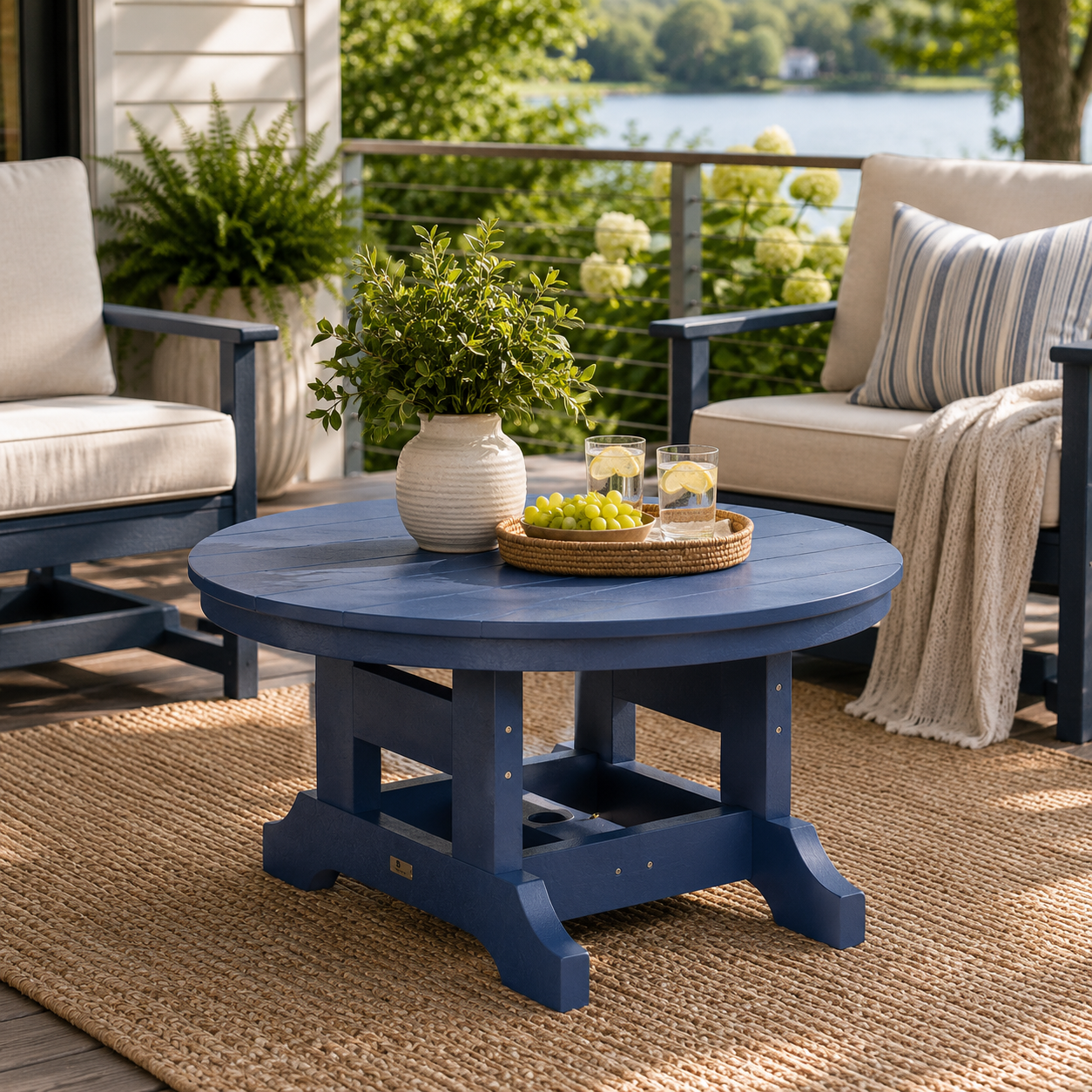 Berlin Gardens Garden Classic Outdoor Poly Lumber 38″ Round Conversation Table