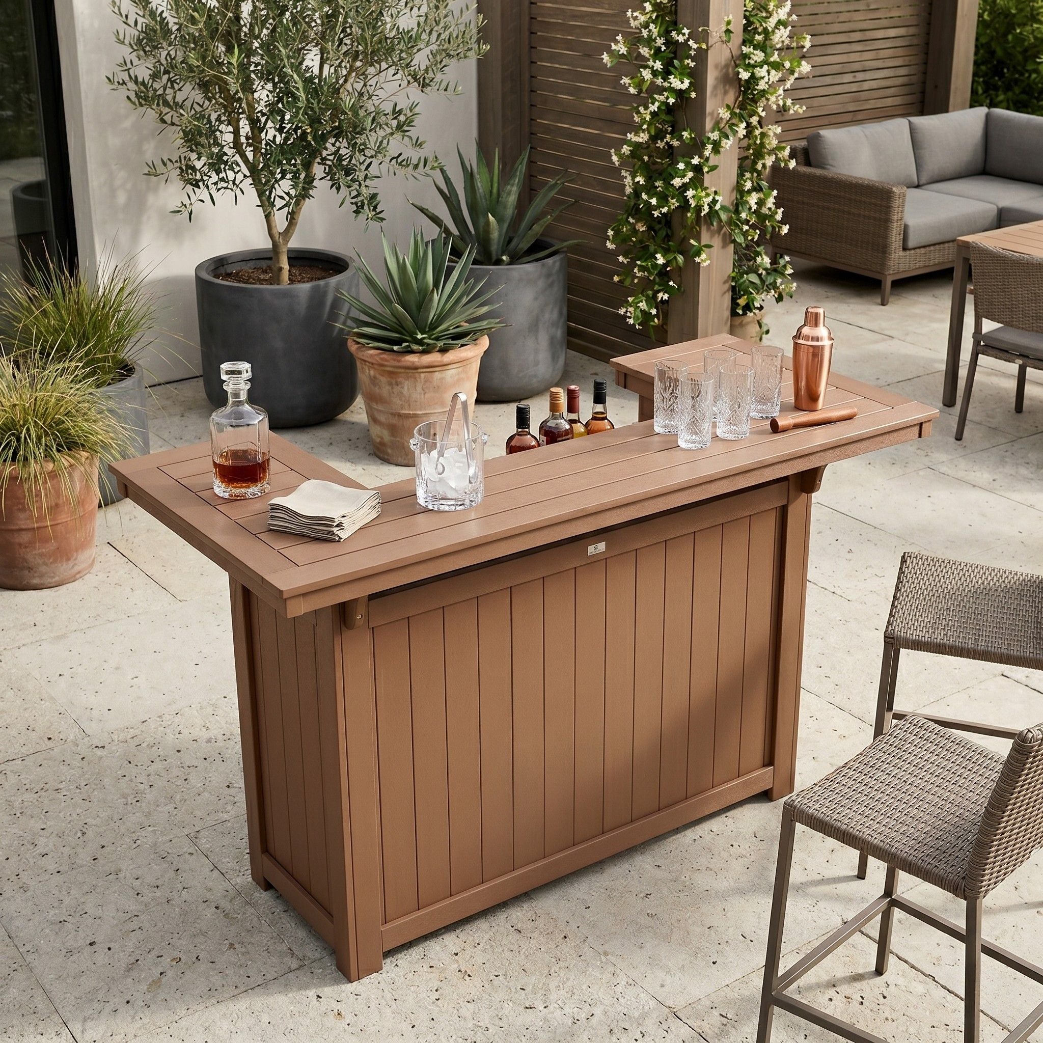 Berlin Gardens Poly Lumber Outdoor Island &amp; Bar