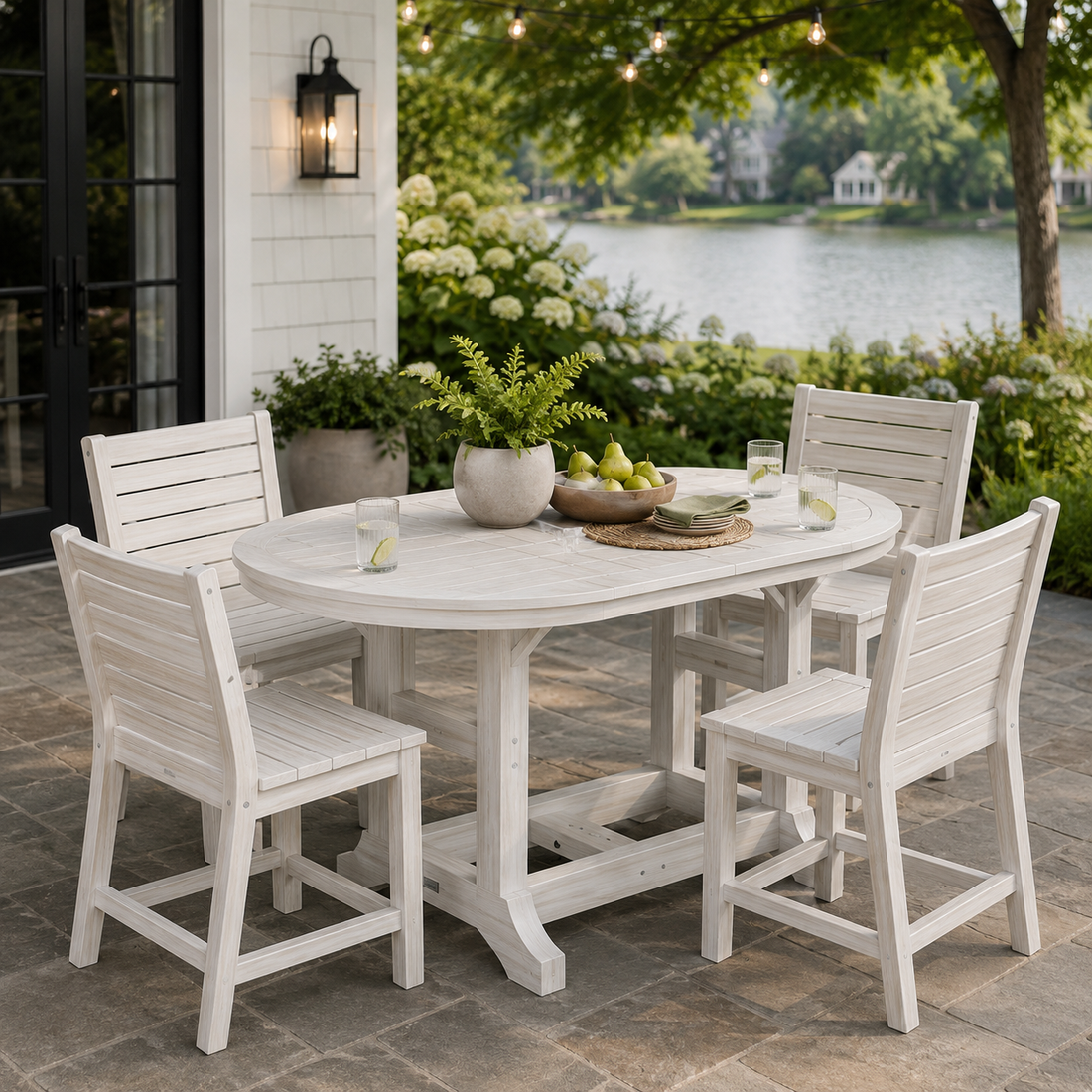 Berlin Gardens Garden Classic Outdoor Poly Lumber 64″ Oblong Dining Table