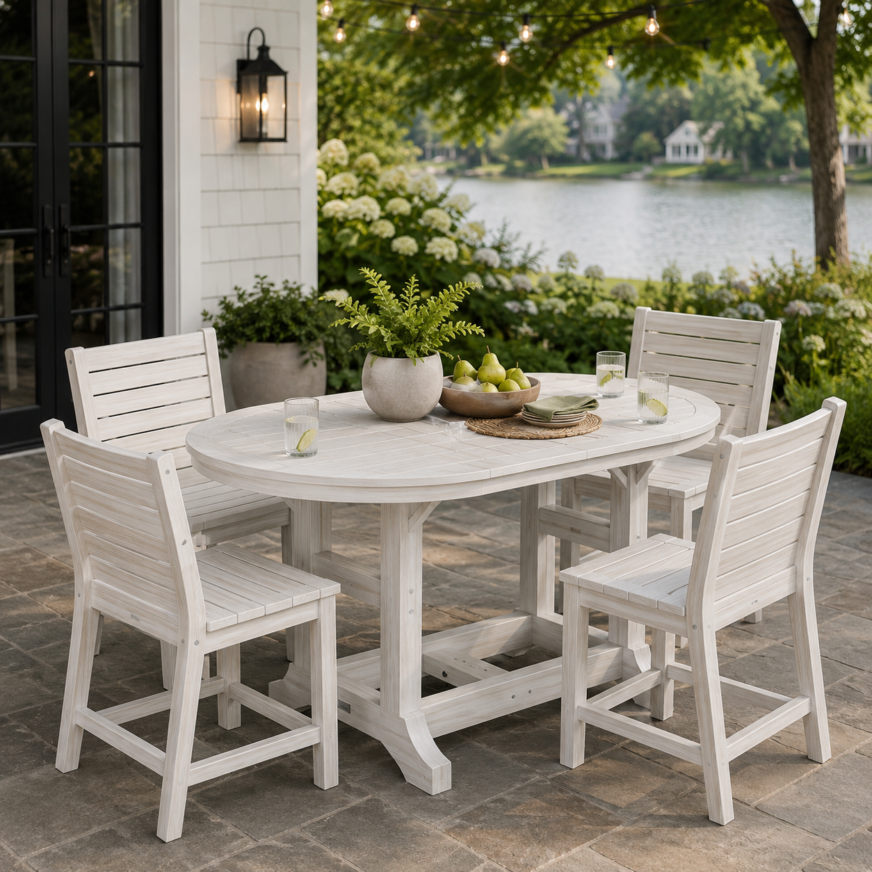 Berlin Gardens Garden Classic Outdoor Poly Lumber 64″ Oblong Dining Table