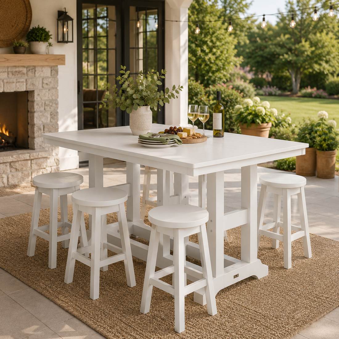 Berlin Gardens Garden Classic Outdoor Poly Lumber Rectangular Counter Height Dining Table