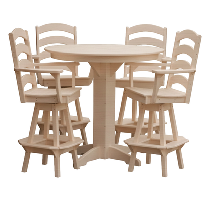 Keystone Amish Co. Josie 5-Piece Poly Bar Dining Set with Round Table