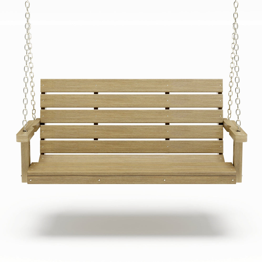 SimplyPoly 5 Foot Amish Made Signature Recycled Plastic Porch Swing, Birchwood Wood Grain