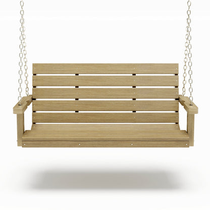 SimplyPoly 5 Foot Amish Made Signature Recycled Plastic Porch Swing, Tudor Brown