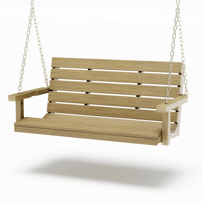 SimplyPoly 5 Foot Amish Made Signature Recycled Plastic Porch Swing, Bright White