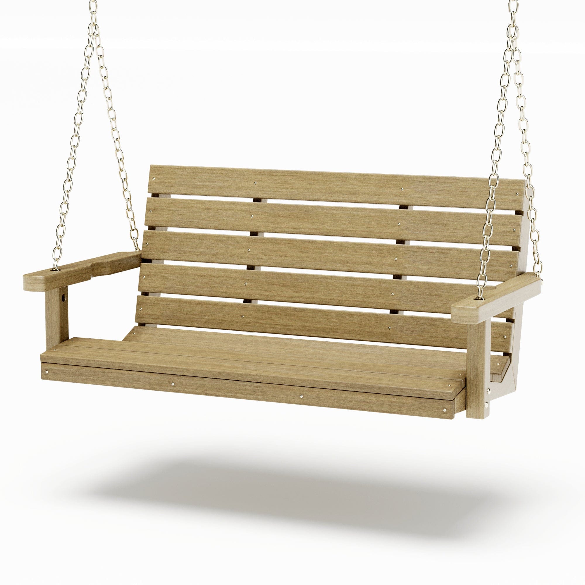 SimplyPoly 5 Foot Amish Made Signature Recycled Plastic Porch Swing, Birchwood Wood Grain